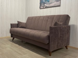 Диван Престиж-3 НПБ, велюр Sensey Dusty plum в Нижней Туре - nizhnyaya-tura.магазин96.com | фото