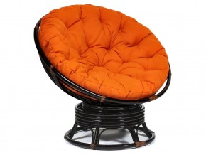 Кресло-качалка Papasan w 23/01 B с подушкой Antique brown, ткань Оранжевый в Нижней Туре - nizhnyaya-tura.магазин96.com | фото