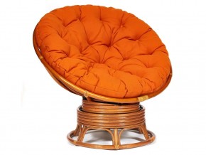 Кресло-качалка Papasan w 23/01 B с подушкой Cognac, ткань Оранжевый в Нижней Туре - nizhnyaya-tura.магазин96.com | фото