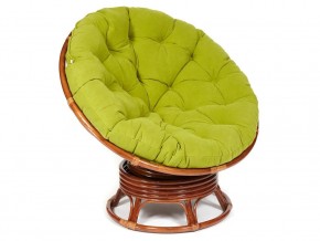 Кресло-качалка Papasan w 23/01 B с подушкой Pecan, флок Олива в Нижней Туре - nizhnyaya-tura.магазин96.com | фото